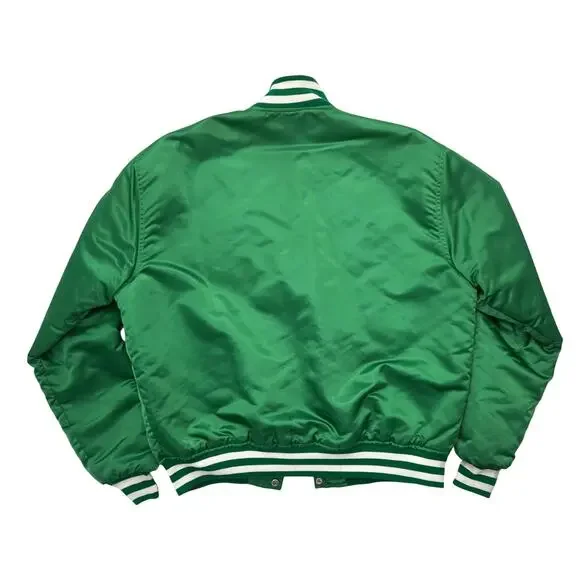 Vintage 90s Starter Boston Celtics Satin Bomber Jacket Mens XL